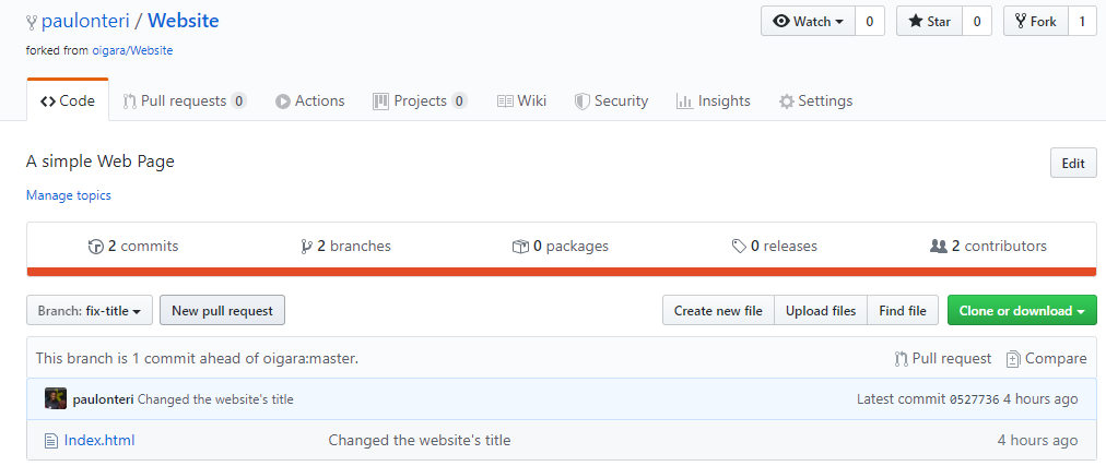 Click on the New pull request button.
