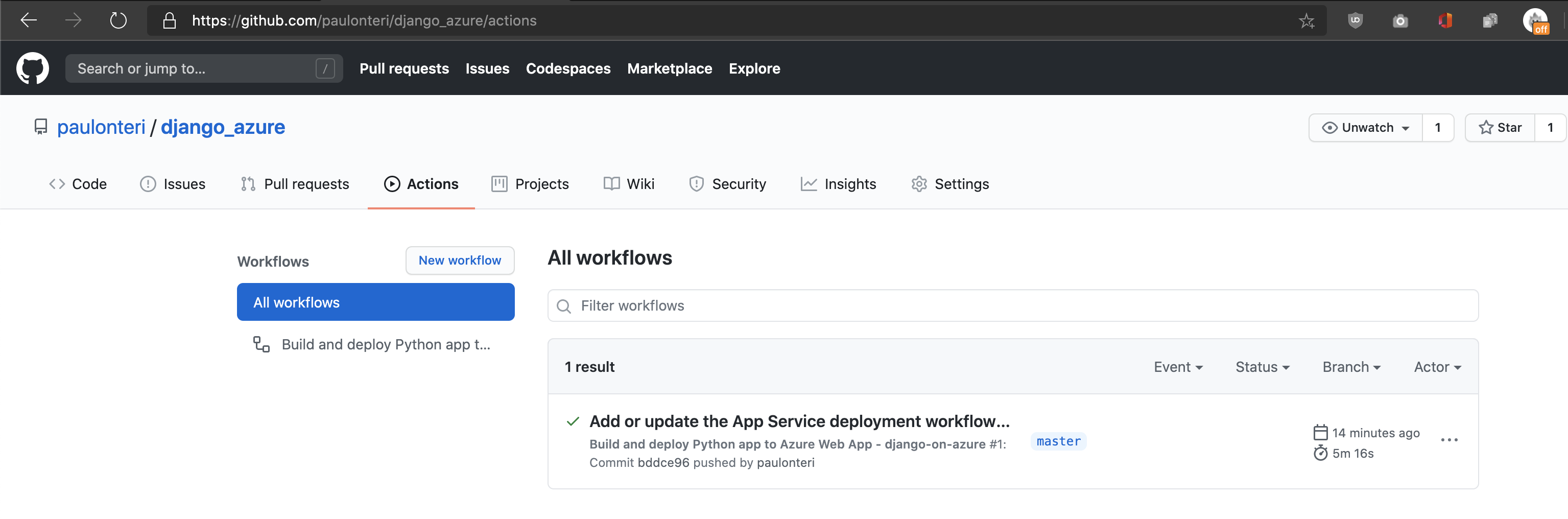paulonteri/django_azure GitHub Actions